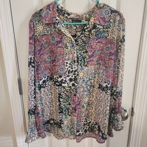 Jones New York Floral Patterned Blouse - Multicolor
